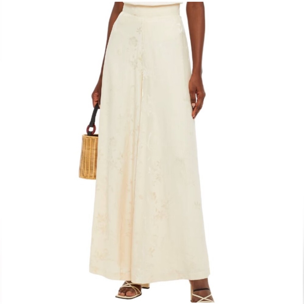 Johanna Ortiz Cream A-Line Maxi Skirt Resort Wear